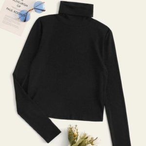 Rib Knit Turtle neck Tee